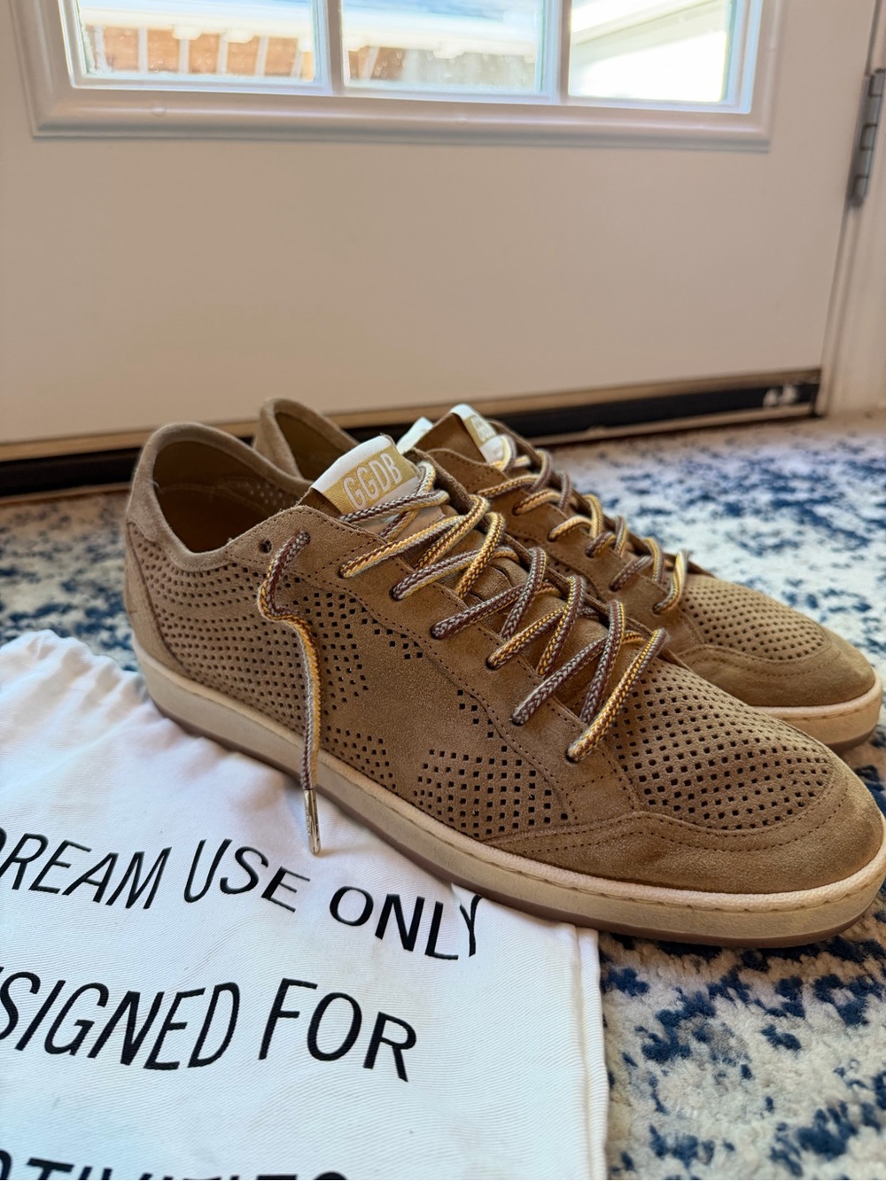 Golden Goose Men's Tan Suede Perforated Sneaker